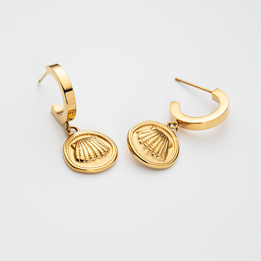 Paul Hewitt Scallop Coin Ohrring Gold Bis zu 65% Rabatt