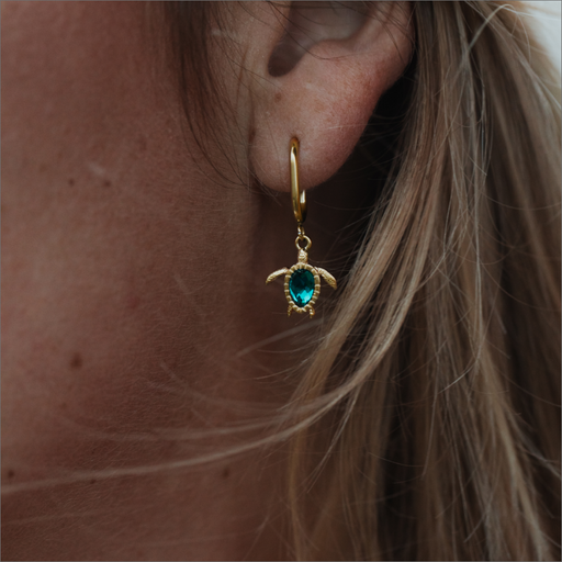 Paul Hewitt Turtle Hoops Ohrring Aquamarine Gold Riesige Rabatte