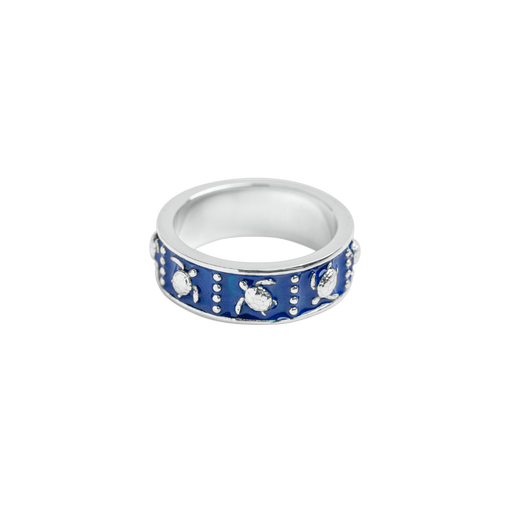 Paul Hewitt Turtle Enamel Ring Silber im Angebot