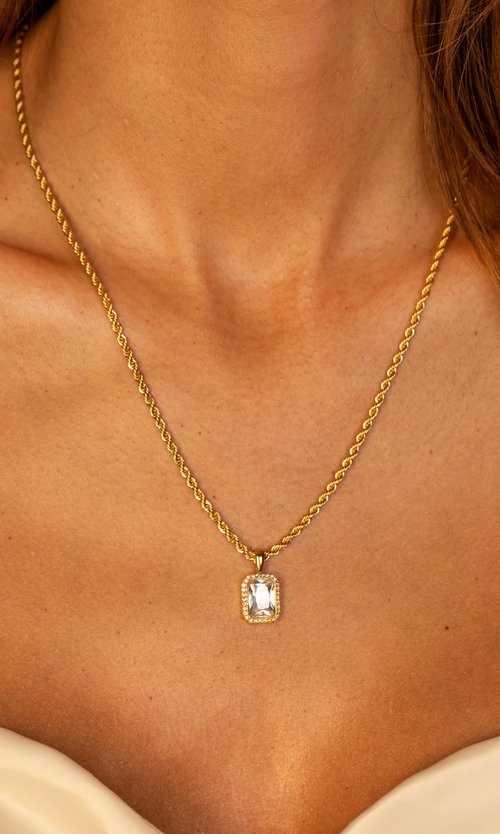 Paul Valentine Pavé Emerald Necklace Clearance-Verkauf