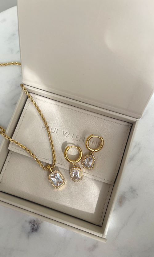 Paul Valentine Pavé Emerald Necklace Clearance-Verkauf