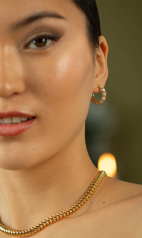 Paul Valentine Sparkle Twisted Hoops Hotsell
