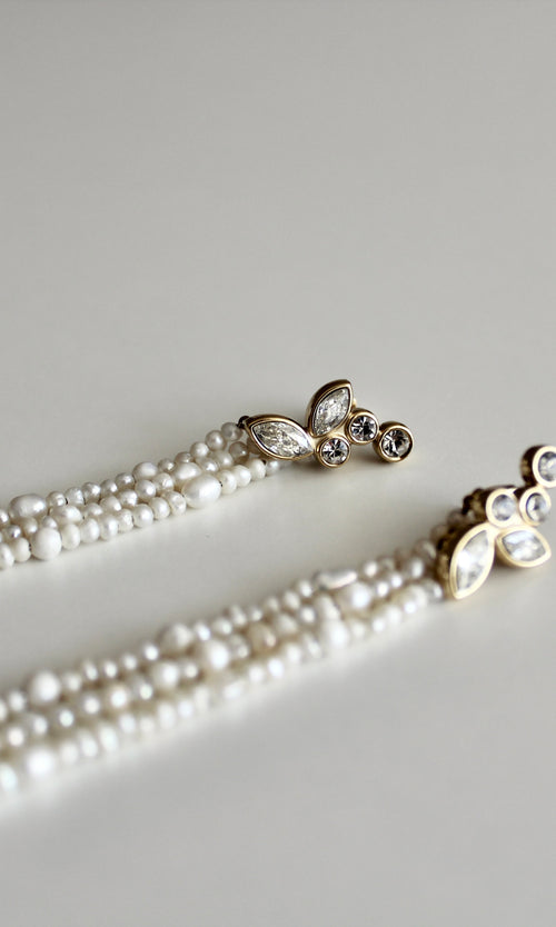 Paul Valentine Adorn Earrings Pearl Tassel Clearance-Verkauf