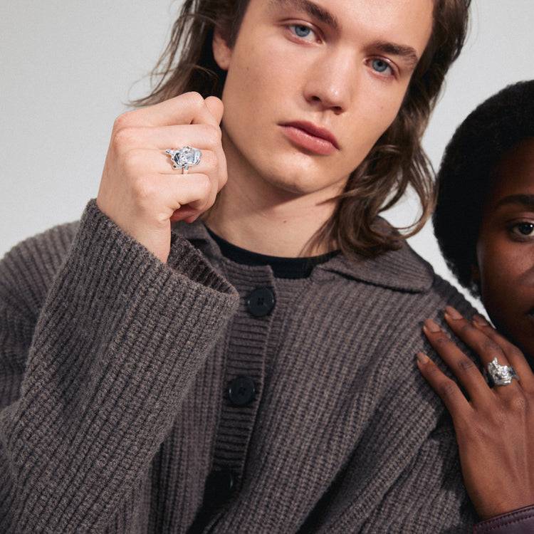 Pilgrim GIA recycelter Kristall Ring versilbert Verkauf