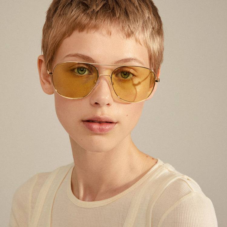Pilgrim DALLAS Sonnenbrille Gelb/Gold Tiefpreis