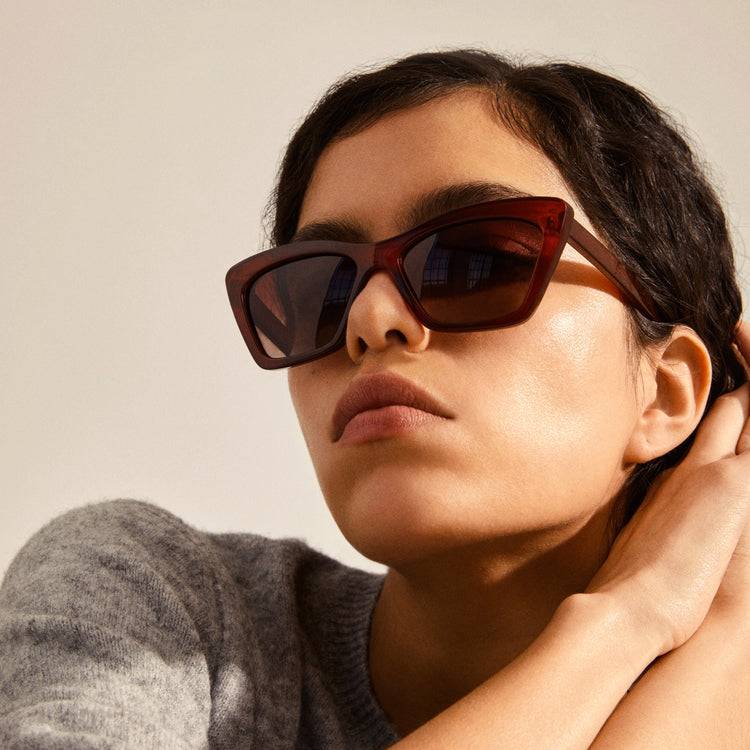 Pilgrim DAKOTA eckige Cat-Eye-Sonnenbrille braun Letzte 3 Tage
