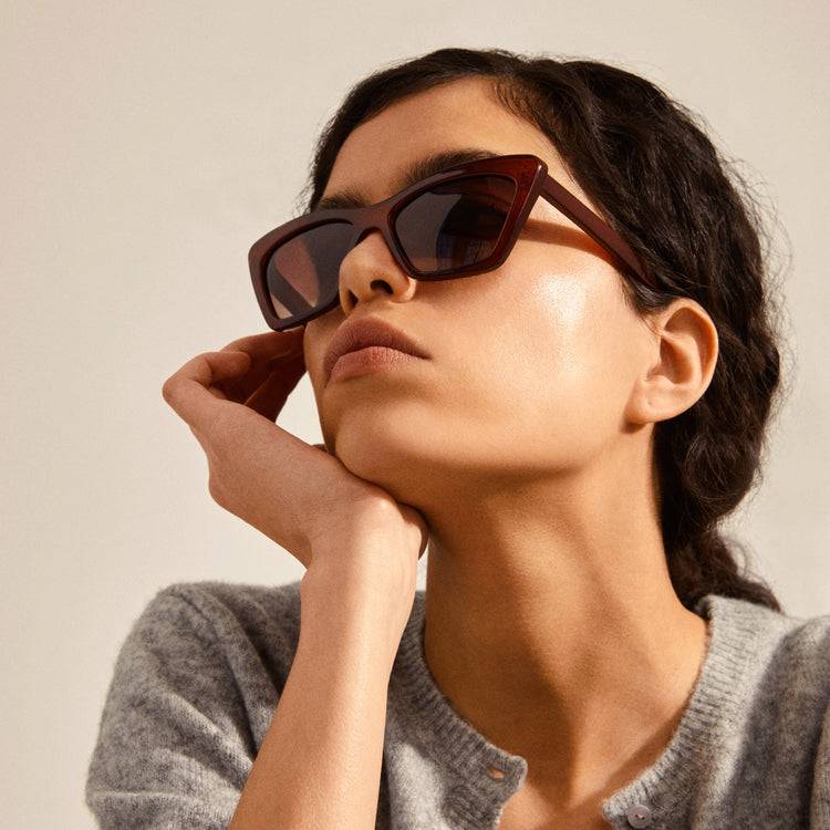 Pilgrim DAKOTA eckige Cat-Eye-Sonnenbrille braun Letzte 3 Tage