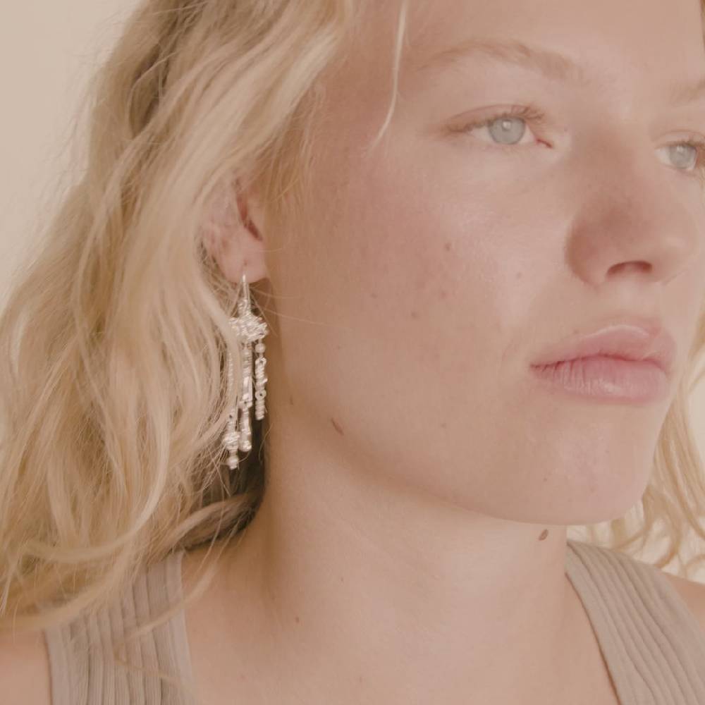 Pilgrim MOON recycelte Ohrringe versilberte Fabrik Onlineshop