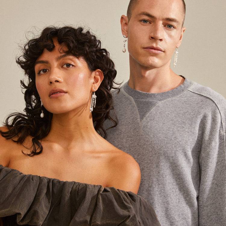 Pilgrim MOON recycelte Ohrringe versilberte Fabrik Onlineshop