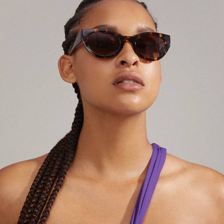 Pilgrim JUNA Cat-Eye-Sonnenbrille in braunem Schildpatt Tägliche Deals