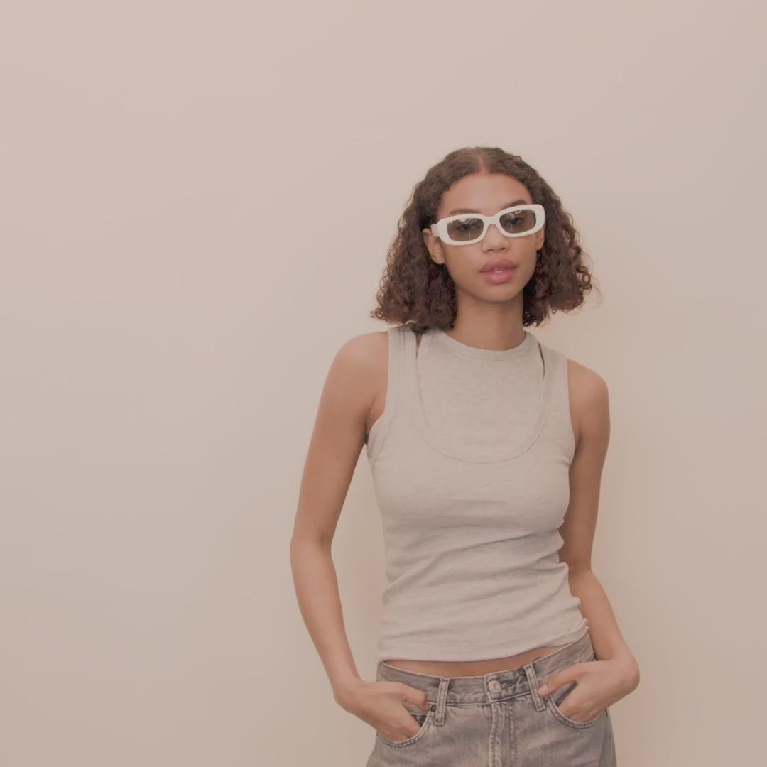 Pilgrim YANSEL Recycelte Sonnenbrille Weiß VIP-Rabatte