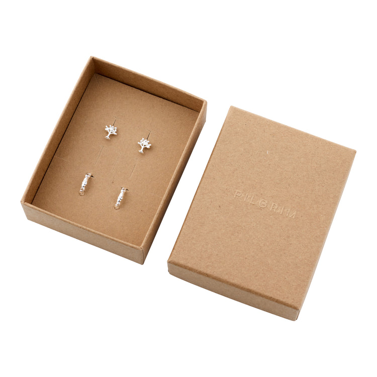Pilgrim PIPER recyceltes Geschenkset, 2-in-1-Set, versilbert Tiefpreis