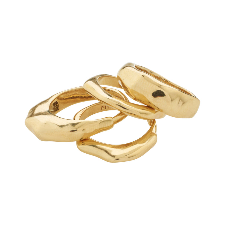 Pilgrim ASHER recycelte Ringe 4-in-1-Set vergoldet Super Rabatt