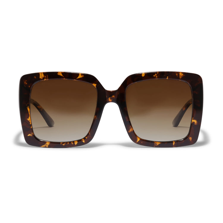 Pilgrim LUCIANA Oversized Vintage-Sonnenbrille in braunem Schildpatt Rabatt