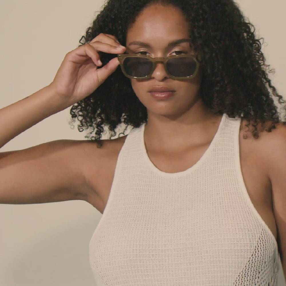 Pilgrim ELETTRA ikonische Retro-Sonnenbrille kristallgrün Versandkostenfrei