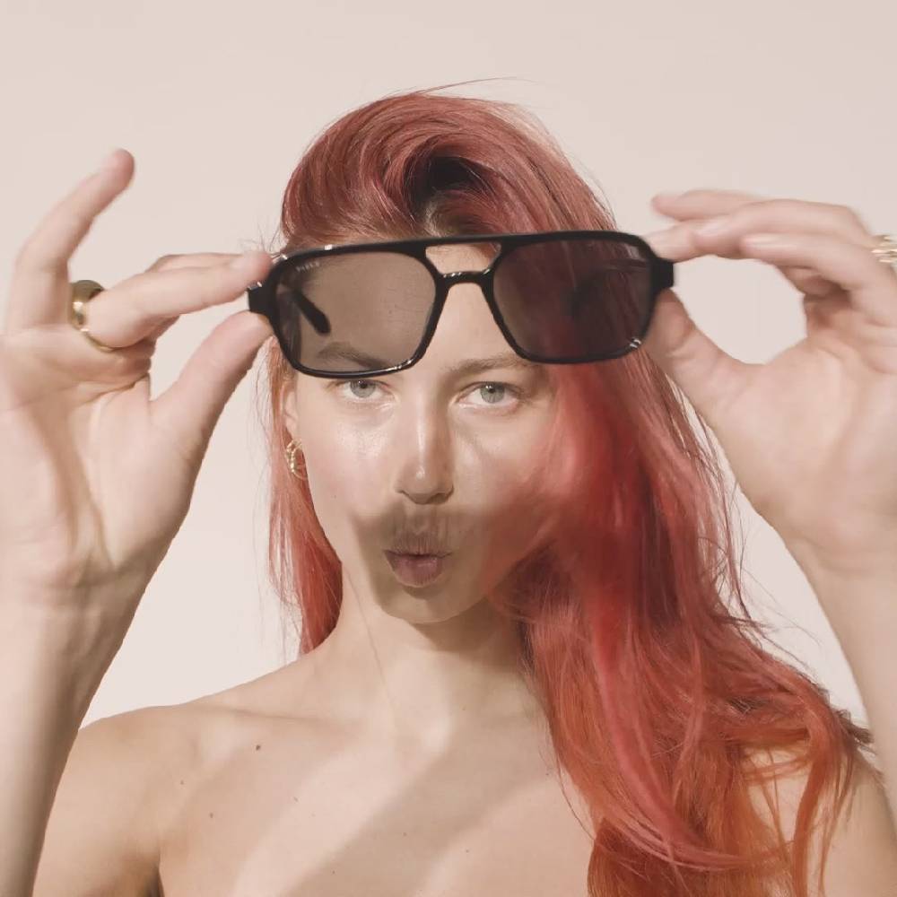 Pilgrim CASS recycelte Sonnenbrille im Retro-Stil schwarz Jubiläumsangebot