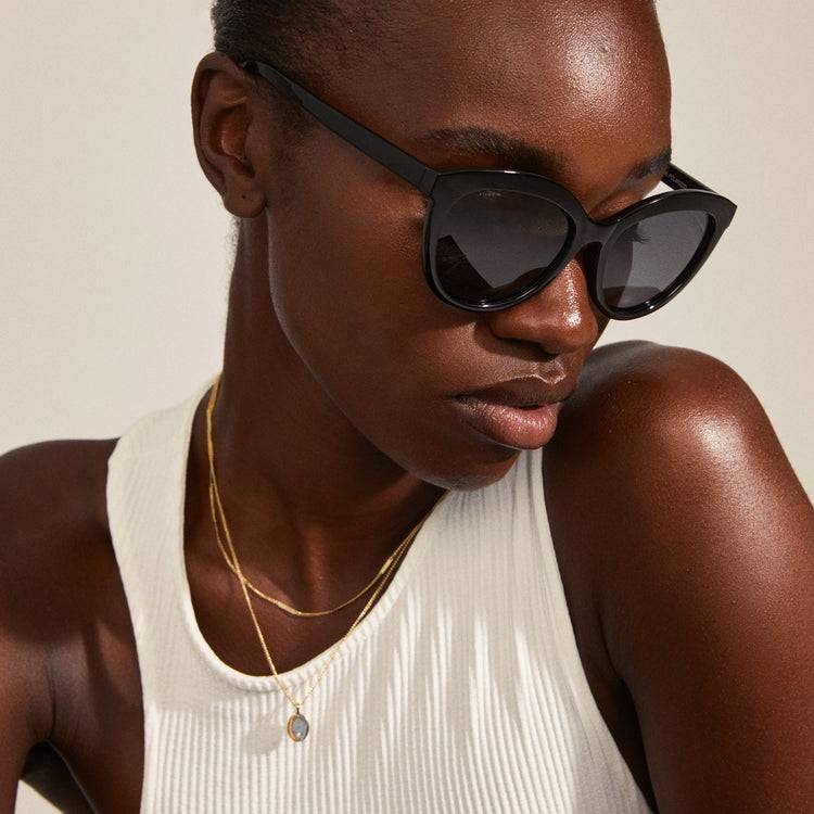 Pilgrim MARLENE recycelte Cat-Eye-Sonnenbrille schwarz Nur für heute