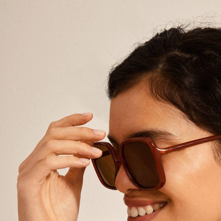 Pilgrim MILAN oversized Retro-Sonnenbrille braun Sonderangebot der Fabrik