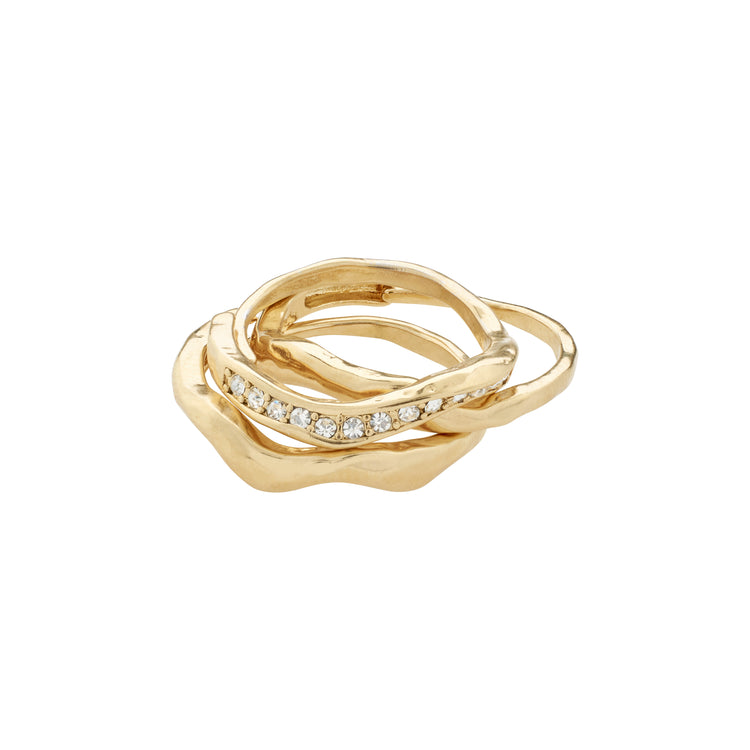 Pilgrim TRUE recycelte Ringe 3-in-1-Set vergoldet Online Outlet
