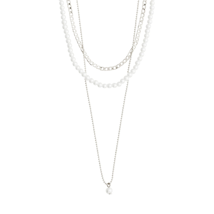 Pilgrim BAKER Halskette 3-in-1-Set, versilbert Neueste Stile