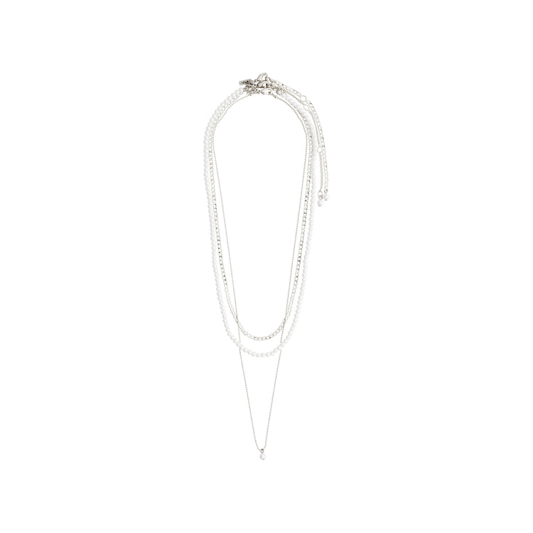 Pilgrim BAKER Halskette 3-in-1-Set, versilbert Neueste Stile