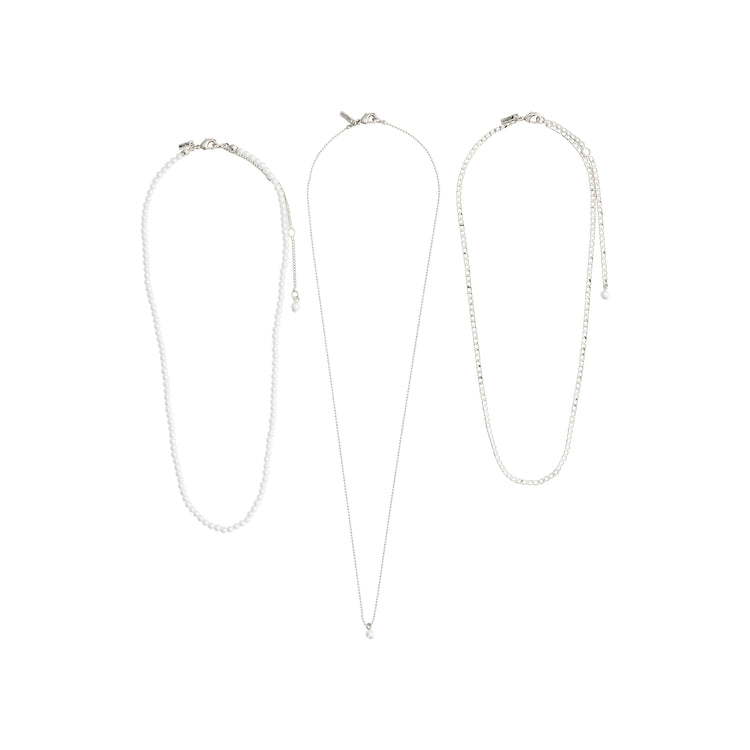Pilgrim BAKER Halskette 3-in-1-Set, versilbert Neueste Stile