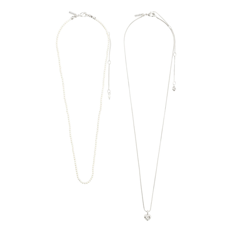 Pilgrim ARLET Halskette 2-in-1 Set, versilbert Black Friday Preise
