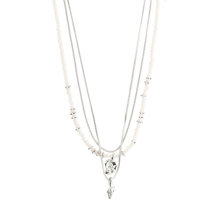 Pilgrim SEA Halskette, 3-in-1 Set, Weiß/Versilbert Letzte 2 Tage