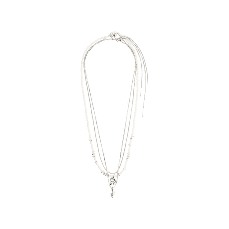 Pilgrim SEA Halskette, 3-in-1 Set, Weiß/Versilbert Letzte 2 Tage