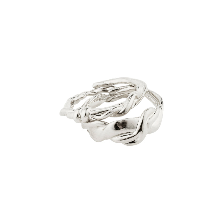 Pilgrim SUN recycelte Ringe, 2-in-1-Set, versilbert Letzter Tag