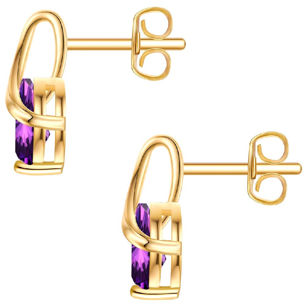 Rafaela Donata Ohrstecker Sterling Silber gelbgold Zirkonia violett Discount Store für neue Produkte