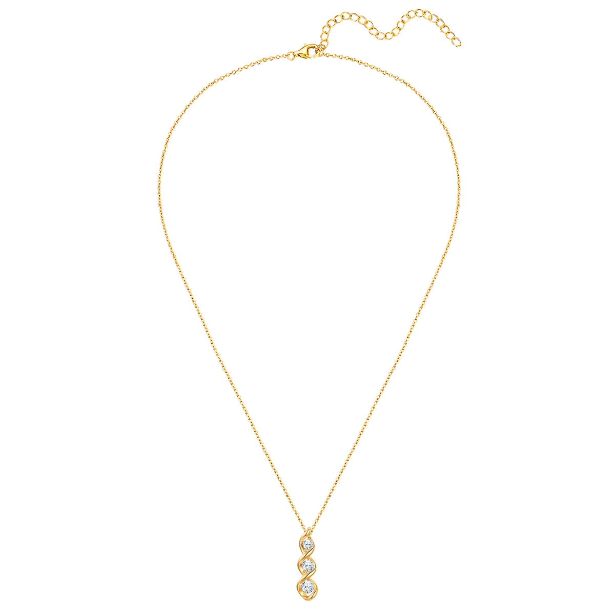 Rafaela Donata Kette mit Anhänger Sterling Silber gelbgold Zirkonia weiß Bestseller