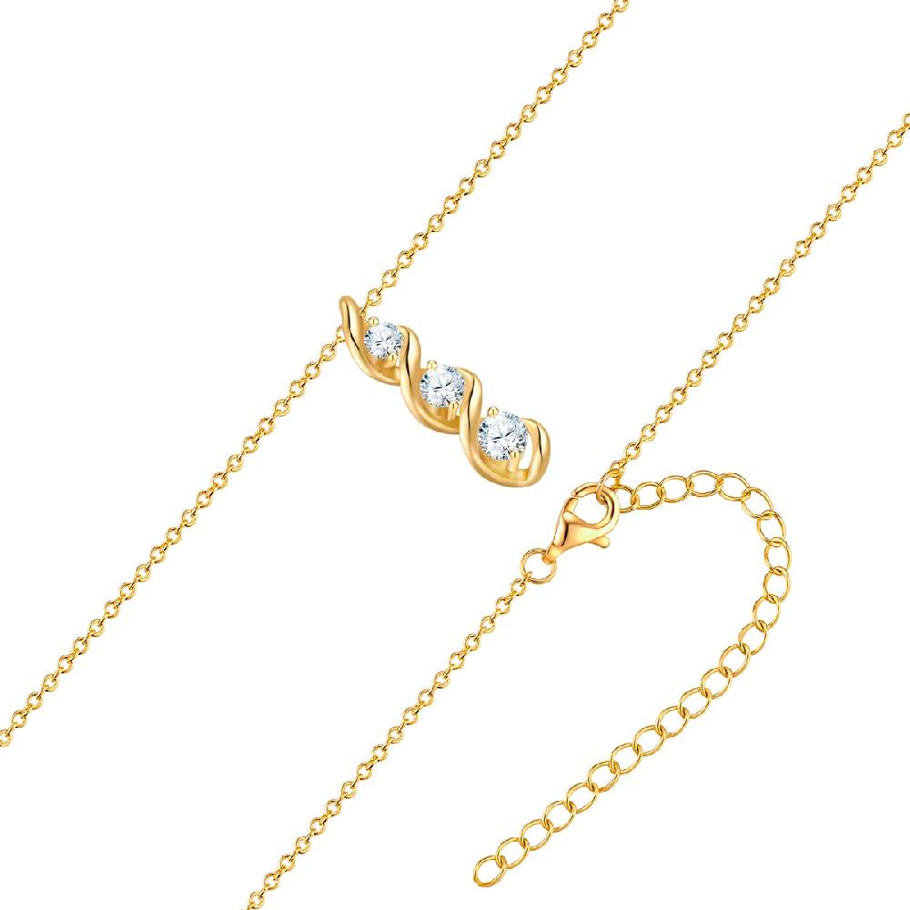 Rafaela Donata Kette mit Anhänger Sterling Silber gelbgold Zirkonia weiß Bestseller
