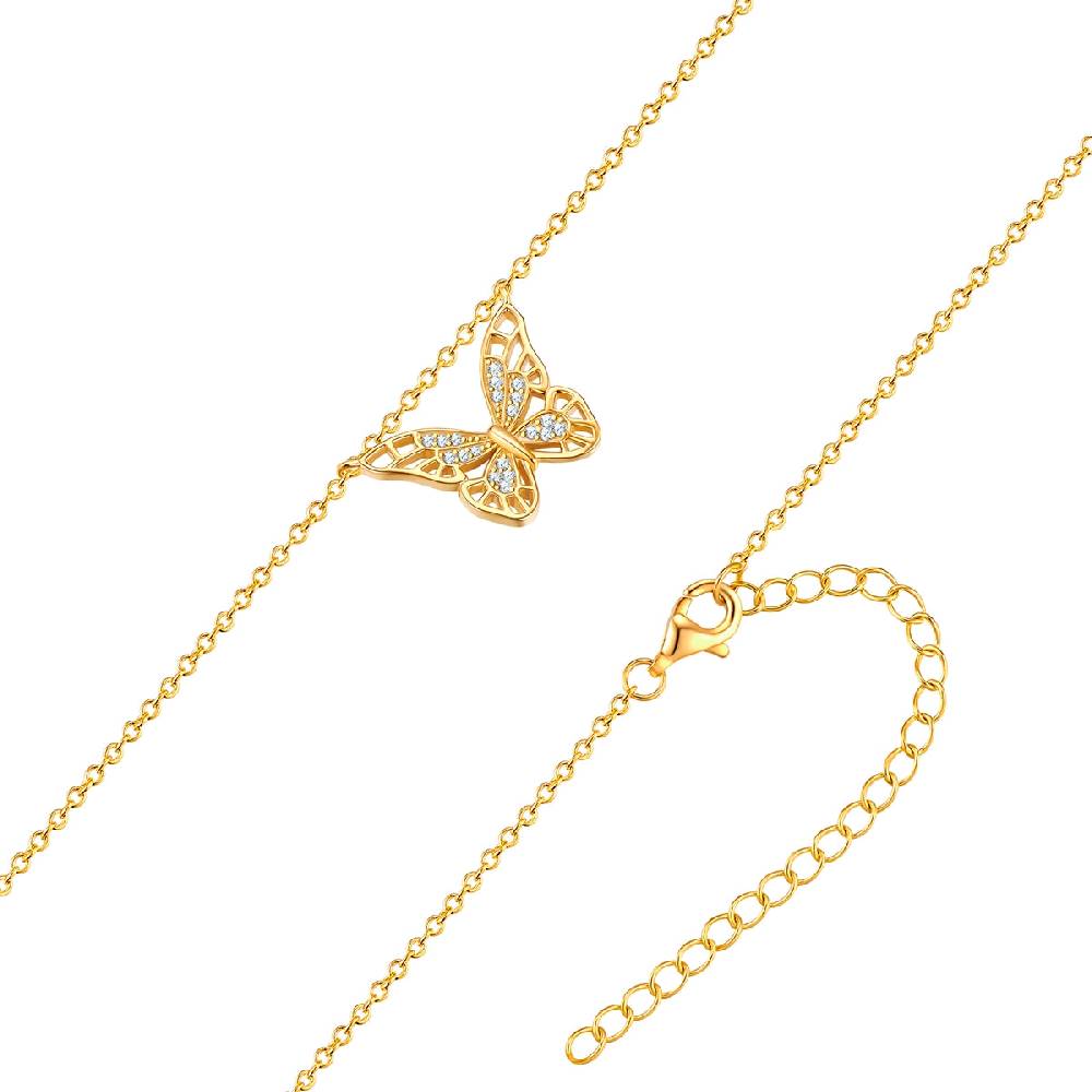 Rafaela Donata Kette mit Anhänger Sterling Silber gelbgold Zirkonia weiß Saisonale Angebote