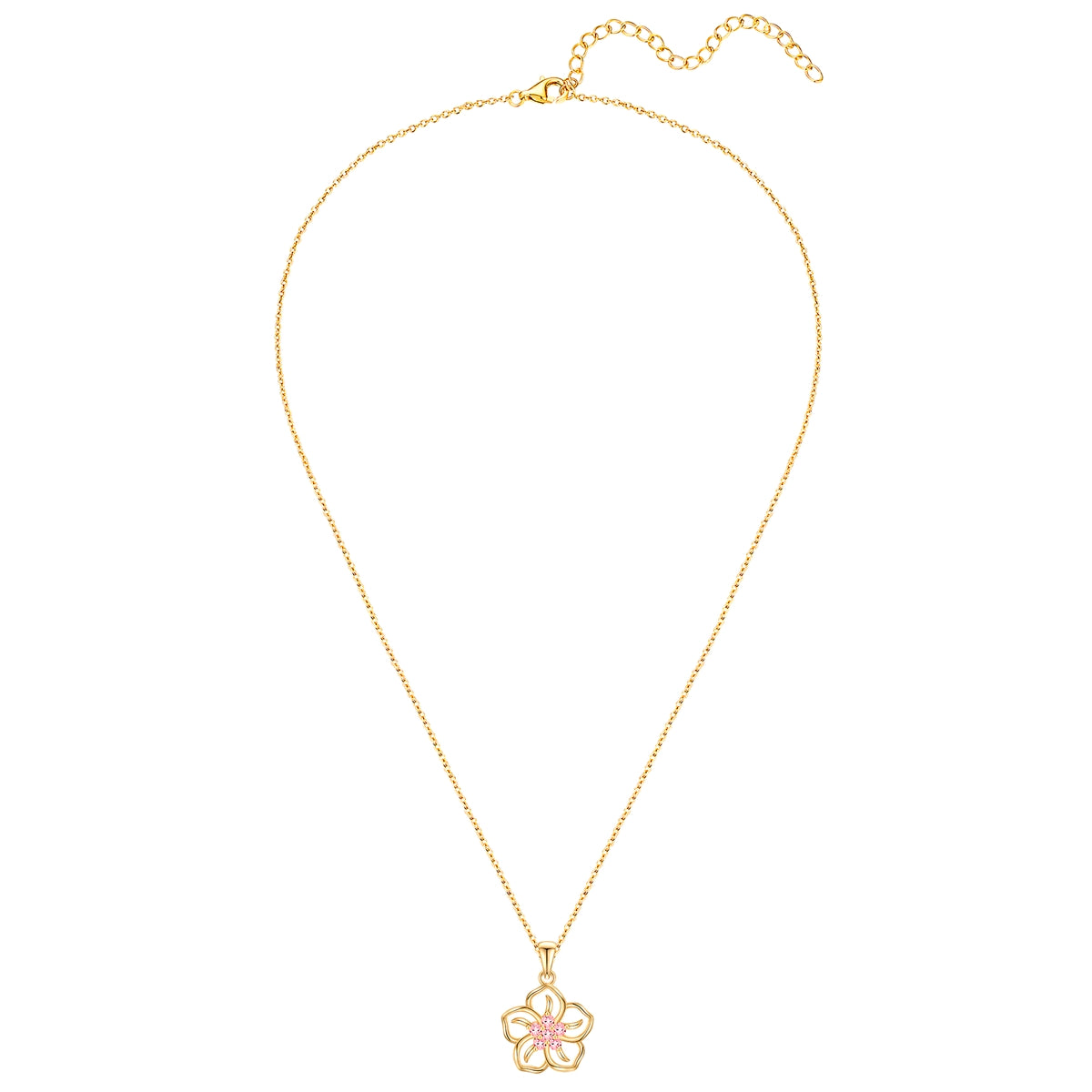 Rafaela Donata Kette mit Anhänger Sterling Silber gelbgold Zirkonia rosa Riesige Ersparnisse
