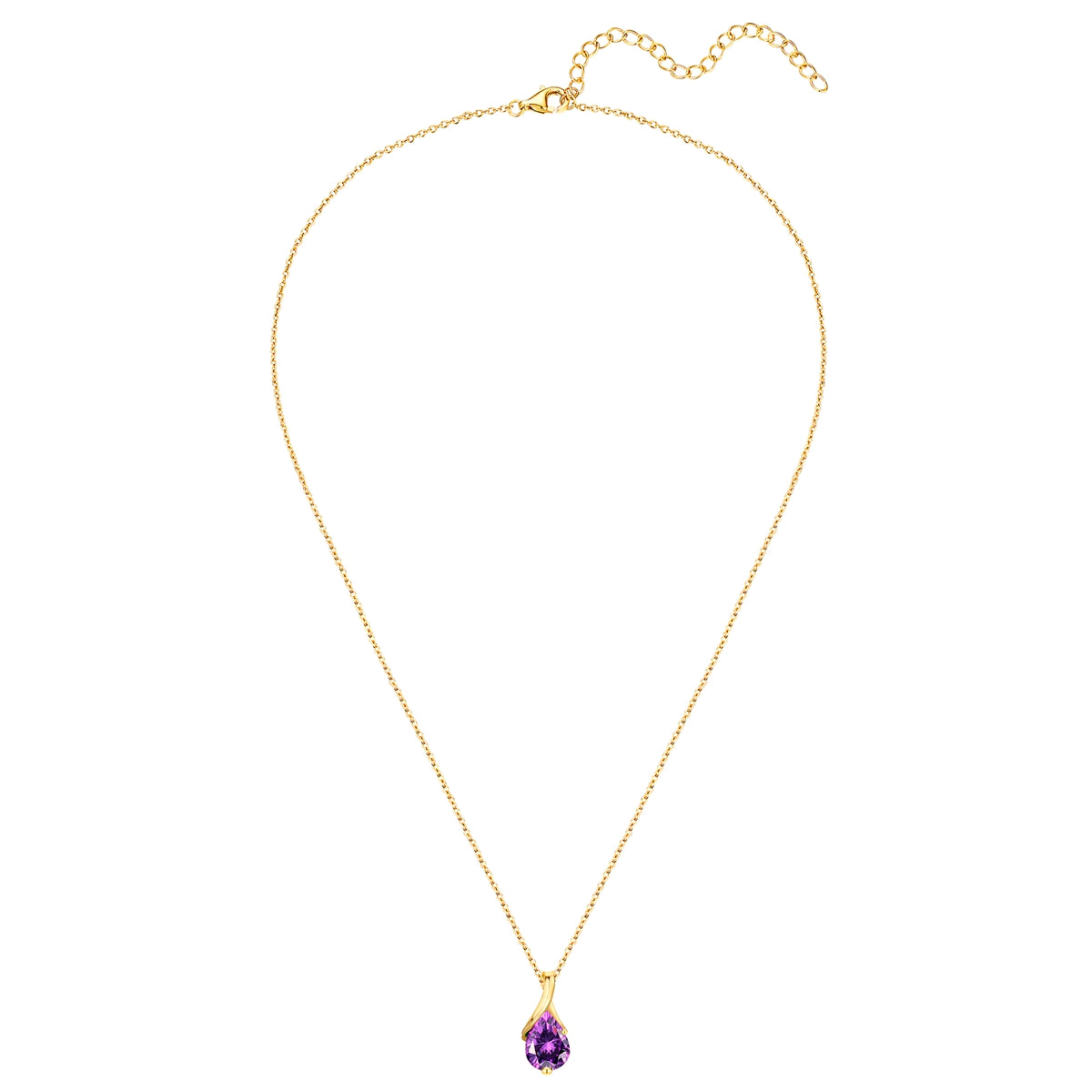 Rafaela Donata Kette mit Anhänger Sterling Silber gelbgold Zirkonia violett VIP-Rabatte
