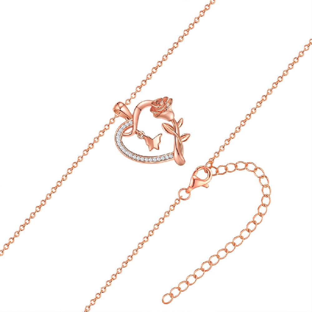 Rafaela Donata Kette mit Anhänger Sterling Silber roségold Zirkonia weiß Super Sparpreis