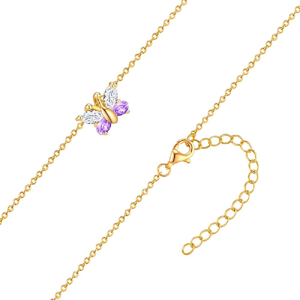 Rafaela Donata Kett mit Anhänger Sterling Silber gelbgold Zirkonia weiß violett Zeitbegrenzte Promotion