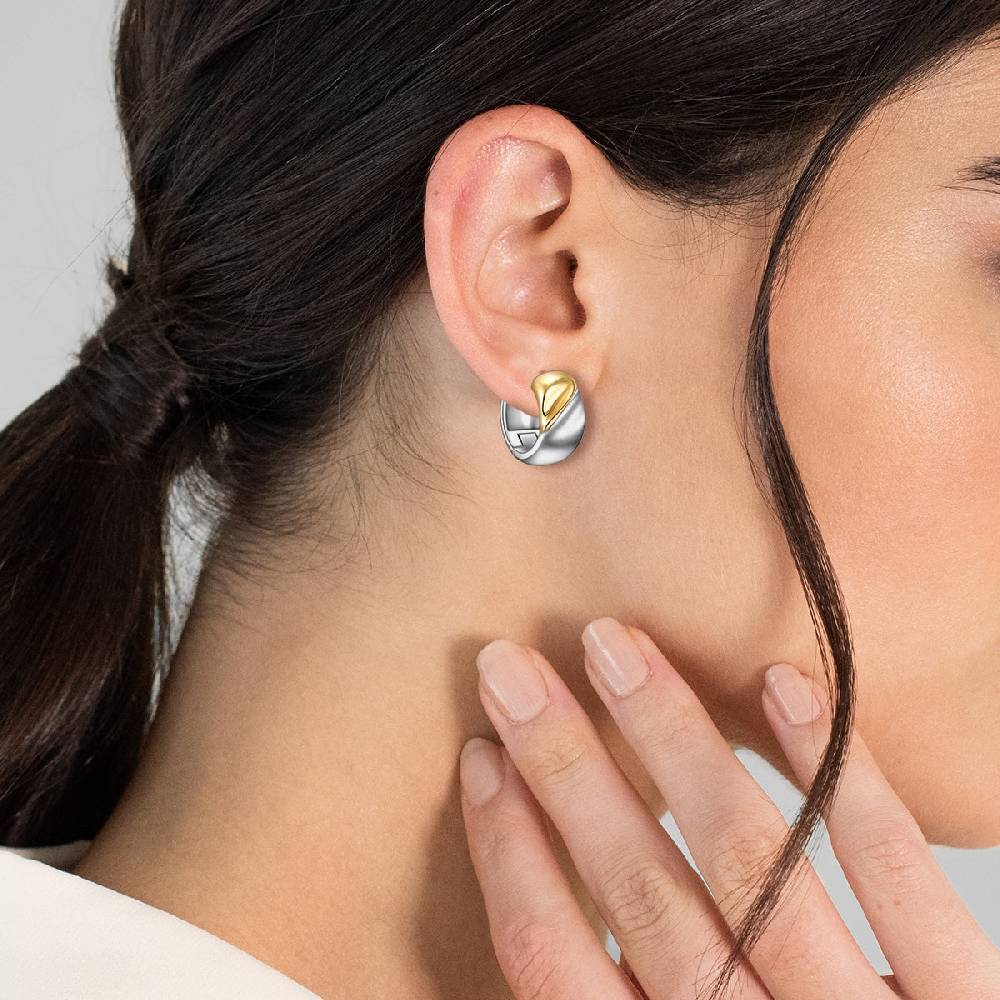 Rafaela Donata Creolen Sterling Silber bicolor 50% Rabatt mit kostenlosem Versand