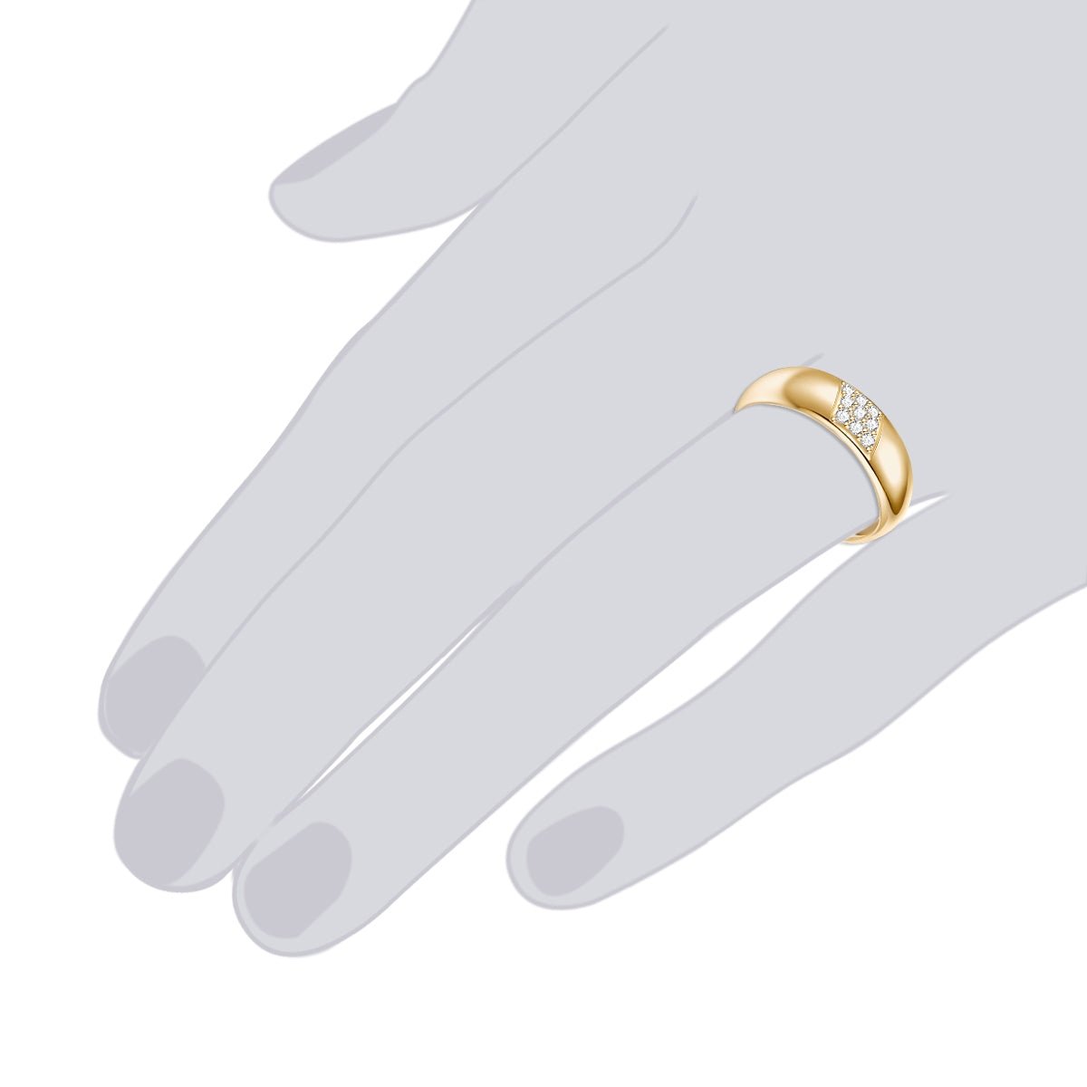 Rafaela Donata Ring Sterling Silber gelbgold Zirkonia weiß Blitzverkäufe