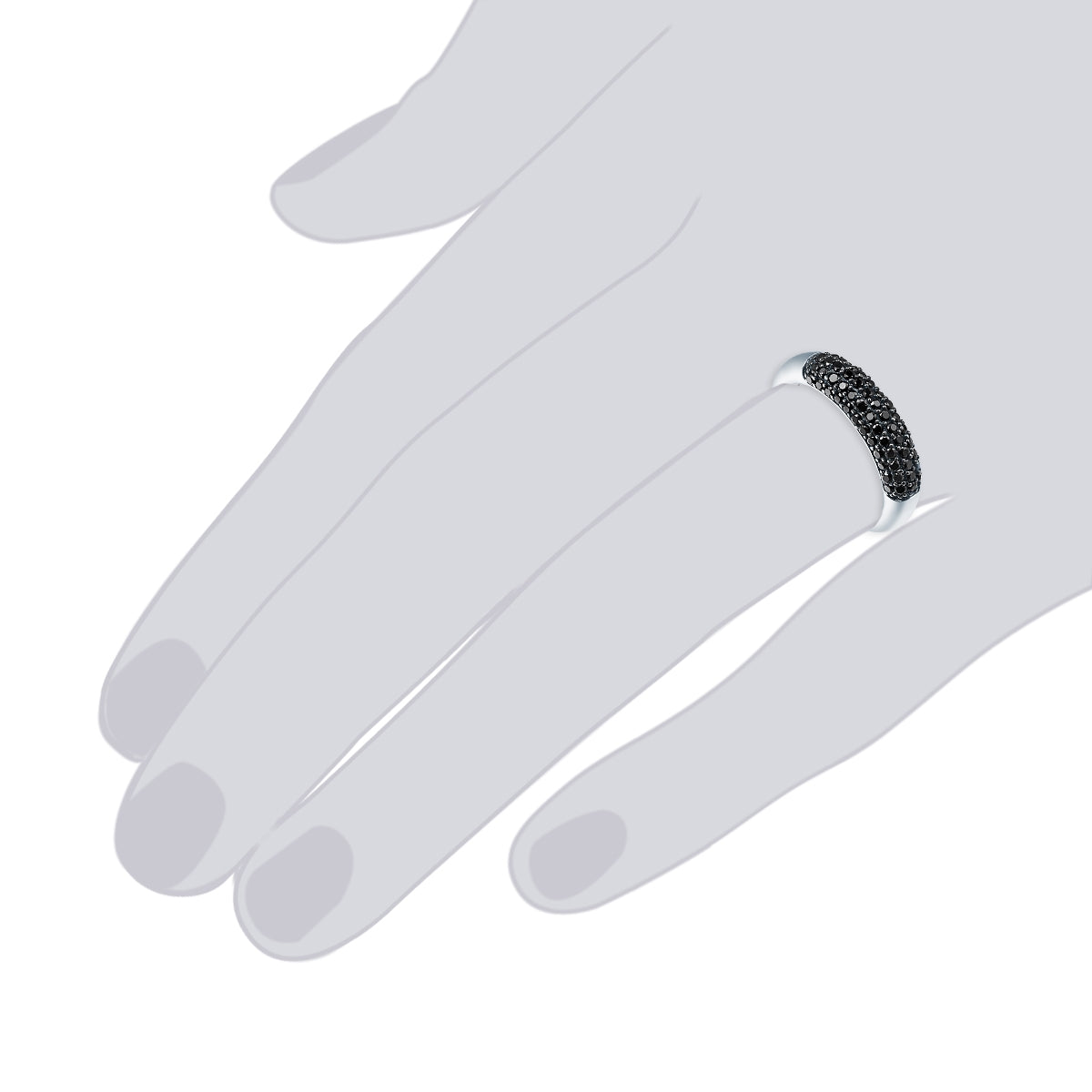 Rafaela Donata Ring Sterling Silber Zirkonia schwarz Kostenloser Versand