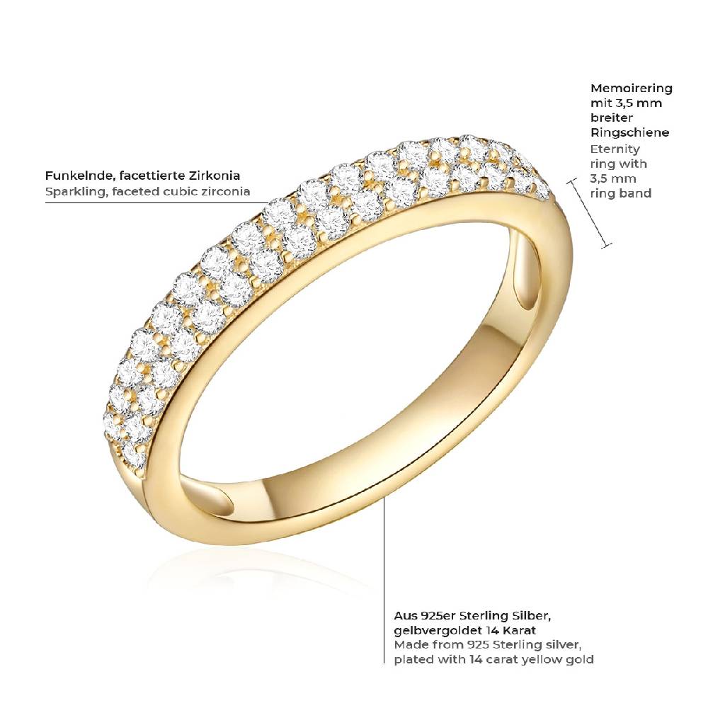 Rafaela Donata Ring Sterling Silber gelbgold Zirkonia weiß Limitierter Zeitrabatt