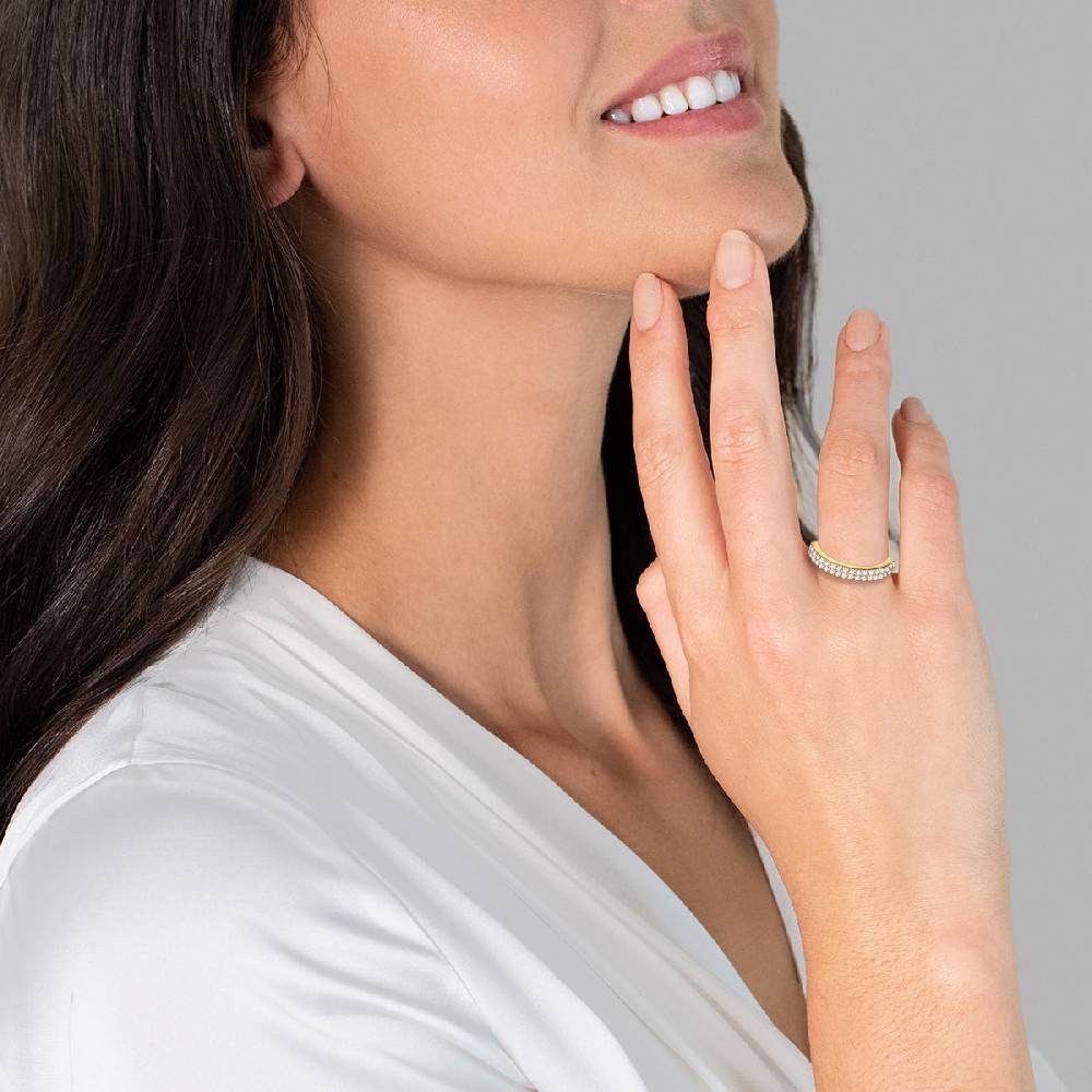 Rafaela Donata Ring Sterling Silber gelbgold Zirkonia weiß Limitierter Zeitrabatt