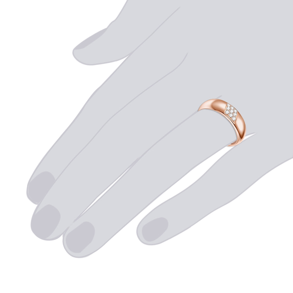 Rafaela Donata Ring Sterling Silber roségold Zirkonia weiß Günstig kaufen