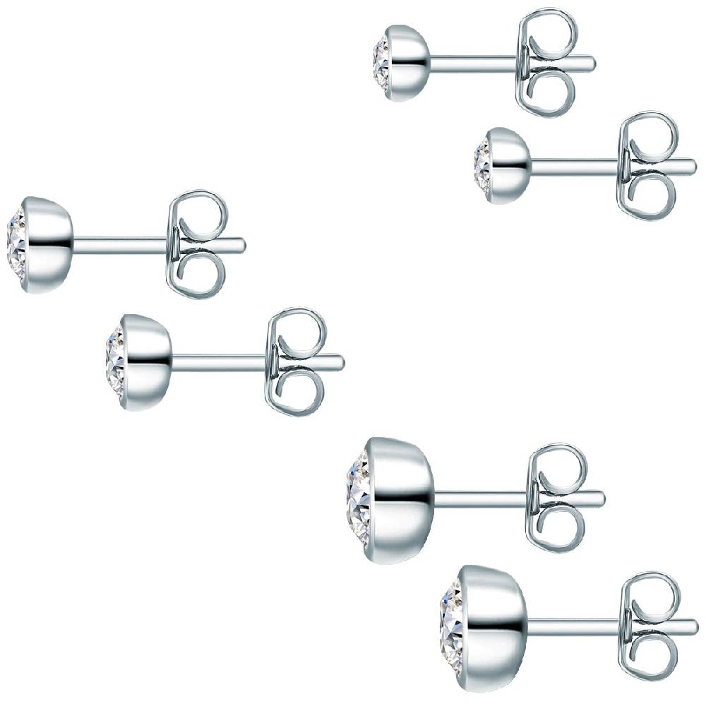 Rafaela Donata 3er Set Ohrstecker Sterling Silber verziert mit Kristallen von Swarovski® weiß Weihnachtsangebot