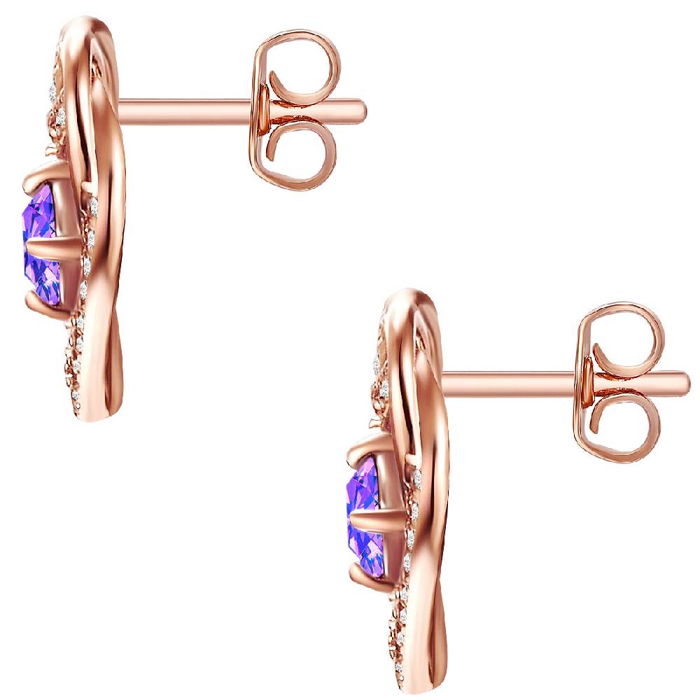 Rafaela Donata Ohrstecker Sterling Silber roségold verziert mit Kristallen von Swarovski® violet Zirkonia weiß Kostenlose Rückgabe