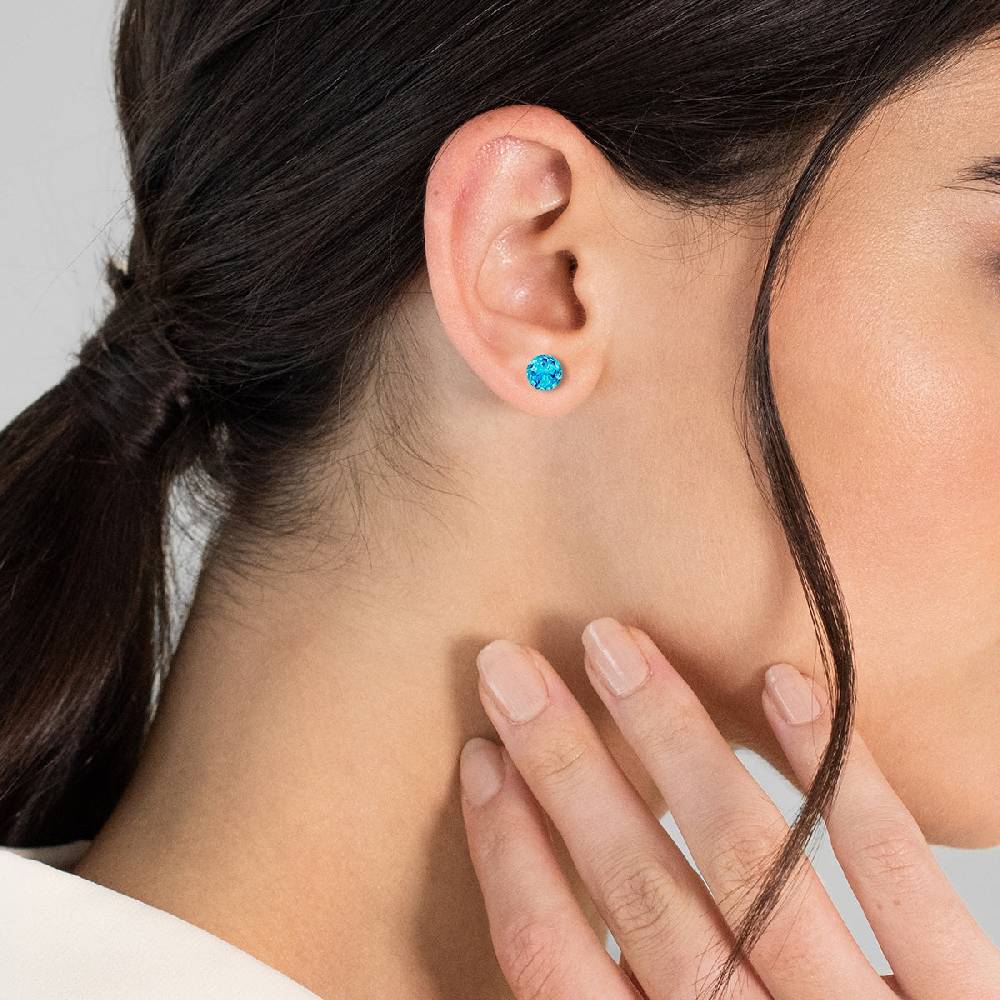 Rafaela Donata Ohrstecker Sterling Silber verziert mit Kristallen von Swarovski® hellblau Letzte 3 Tage