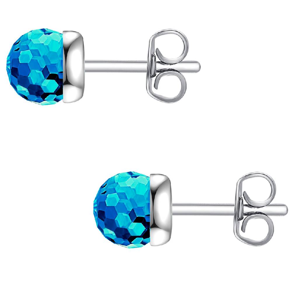 Rafaela Donata Ohrstecker Sterling Silber verziert mit Kristallen von Swarovski® hellblau Letzte 3 Tage