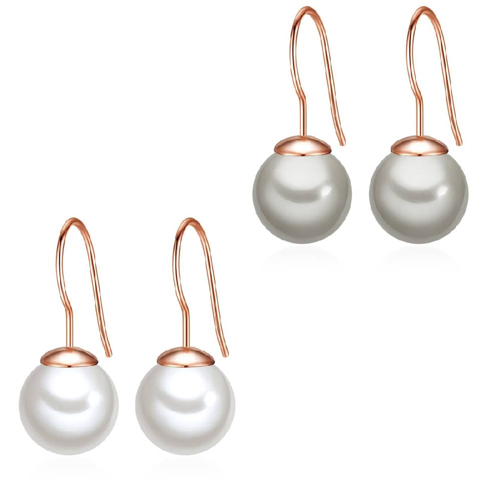Rafaela Donata 2er Set Perlenohrhänger Sterling Silber roségold Muschelkernperle weiß silbergrau JETZT KAUFEN
