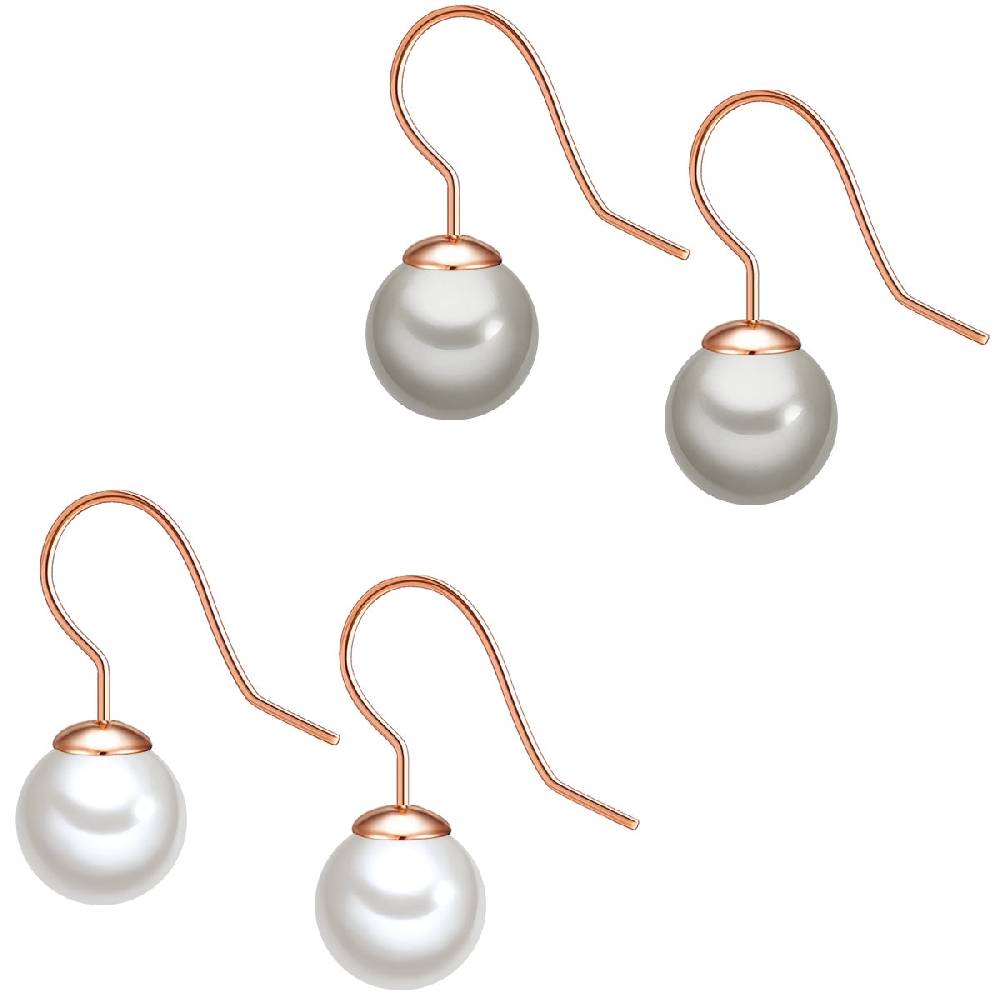 Rafaela Donata 2er Set Perlenohrhänger Sterling Silber roségold Muschelkernperle weiß silbergrau JETZT KAUFEN